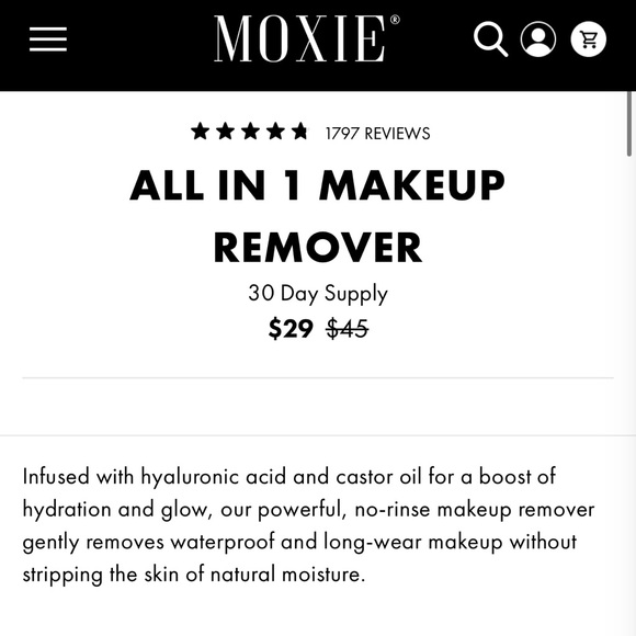 MoxieLash | New All In 1 Makeup Remover | Paraben Free | 3.3 OZ | NWT - Picture 3 of 8